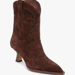 Dolce Vita Women's Angel Ankle Boot - brown suede cowboy booties - size 7.5